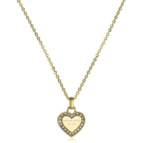 michael kors heart necklace|michael kors gold heart necklace.